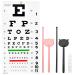 Complete Snellen Eye Exam Kit Standard 20 Feet Snellen Eye Chart 22x11 inch with 2 Pack Cute Eye Occluder Set White