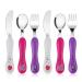 Lehoo Castle Children's Cutlery Set 6pcs Stainless Steel Toddler Cutlery Kids Cutlery Flatware for Girls Incudes 2 x Spoons 2 x Forks 2 x Knives Pink/Purple/White