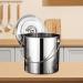 Stainless Steel Bucket 6L/12L/20L Kitchen Stainless Steel Bin with Lids and Handle Water Bucket (Color : Silver 25cm) - Buy Online on GoSupps.com