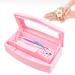 Nail Tool Sterilizer Box Plastic Sterilizing Tray Plastic Clean Sterilizing Box Storage Organizer for Nail Tweezers Eyelash Extensions Hair Salon Spa & Cutter Manicure Equipment (Pink)