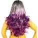 Akemaio Women s Long Curly Ombre Wig - Black Gray Purple Gradient - Stylish Pointed Front Design - Buy Online on GoSupps.com