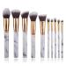 10-Piece Makeup Brush Set - Marble Handle Portable Beauty Tools for Ladies & Girls | International Shipping - Buy Online on GoSupps.com