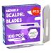Disposable Scalpel Blades #10 Pack of 100 Size 10 Surgical Blades High Carbon Steel Dermaplane Blades. Individually Wrapped Scapel Blade Sterile