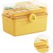 Large Capacity Shockproof Medicine Storage Box - 3 Layers Portable & Waterproof for Home & Outdoor Use | Lemon Yellow - Buy Online on GoSupps.com