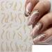 8 Leaves French Nail Ticker | Self-Adhesive Glitter Gold Nail Art Stickers - Butterfly & Star Designs - Perfect Nail Accessories for Stunning Nail Designs - Buy Online on GoSupps.com