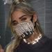 IYOU Glitter Crystal Face Coverings Black Shiny Rhinestone Tassel Face Masks Masquerade Reusable Sparkly Halloween Genie Costume Mask Jewelry for Women and Girls - Buy Online on GoSupps.com