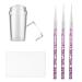 French Tip Nail Stamp Kit Silicone Nail Stamper Nail Art Brushes Nail Printer Clear Nail Art Stamper Jelly with Scraper French Nail Design Tools Manicure Stamp with 3pc Nail Pen Brushes for Home Salon