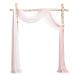 Ling's moment 3 Panels 20Ft Wedding Arch Draping Fabric Backdrop Drapery (Dusty Rose + White + Blush) 20ft Gentle Blush