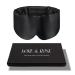 Dore and Rose Sleep Mask Ultra Soft Silk Blackout Eye Mask for Sleeping Comfortable Eye Cover with Adjustable Headband for Women Men Adult (Black)