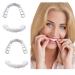 YTXY 2 pair of prostheses cosmetic teeth instant veneers dental silicone tooth whitening temporary prosthesis teeth at the bottom wrong teeth denture dentures braces cover (size: 2 pairs))