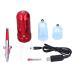 Facial Steamer Rechargeable and Portable High Pressure Oxygen Spray with Compressor 0.3mm Nozzle Micro Mist Skin Hydrator Essential Water Infusion Facial Spa Treatment Red