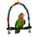 Parrot Toys Wooden Bird Swings 5.5''x 5.6'' Multi-color Conure Cockatiel Swing Hanging Toys for Small Animal Parakeets Budgie