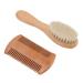 Baby Hairbrush Set  Goat Bristles Newborn Hairbrush Soft Double Sides Comb Wooden Prevent Lacteal Scab for Infant