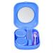 Polytree Portable Travel Kit Mirror Box Contact Lens Case Holder - Blue one size Blue