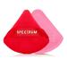 Brush Club Makeup Puffs Soft Velour Triangle Powder Puff for Setting and Baking Marble Rubycell Blending Sponge Make Up Puff for Blending Concealer 2 Red and Pink Make Up Puffs