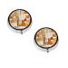(Mid Century Modern) Round Pill Box 3 Compartment Pill Box Mini Decorative Pocket Purse Portable Travel Medicine Tablet Vitamin Holder Organizer Pill Case