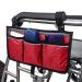 Walker Hanging Pouch 600D Oxford Cloth Black Wheelchair Side Bag, Walker Storage Bag, for Walkers Scooters(Red Wine)