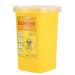Tattoo Plastic Sharp Container  Sharps Container  Sharps Container Mini Trash Can Tattoo Plastic Sharps Container Biohazard Needle Disposal 1L Size Waste Box (YELLOW)