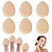 6 Pieces Finger Powder Puff Makeup Mini Powder Puff Soft Powder Puff for Foundation Concealer Cosmetic Foundation Sponge Mineral Powder Wet Dry Makeup Tool (Natural) A-Yellow