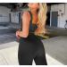TWFRHC Women's Ribbed Tank Seamless Gym Set - High Waist Yoga Shorts - Black - Large - Buy Online on GoSupps.com