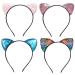 Yahemu hair tires cat ears headband sequins hair band glitter hair hoop band hair accessories for children women birthday christmas party decoration 4 pieces