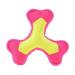 MiniFEET dog toy flying triple yellow -pink small - ideal for all dogs whether large small adult or puppy - for all dog lovers and playful pets yellow pink