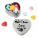 Gift In Can Merry Xmas Zara Heart Shaped Mini Tin Gift filled with mini coloured chocolates perfect christmas card alternative for Zara Fun Festive Snowflakes Design Snow Flakes
