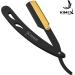 KIMEX LONDON Cut Throat Razor - Stainless Steel Straight Barber Shaving Razor with 24K Gold Swing Lock and Leather Cover - Buy Online on GoSupps.com