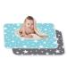 2 pieces washable infant wrapping pad 60 x 75 cm for babies and toddlers - breathable waterproof reusable urine matt cover (imagination stars) 60 x 75 cm blue