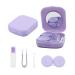 laeeyin Contact Lens Container Portable Hygiene Contact Lens Container Travel Set with Mirror for Daily Excursions Like Travel and Work (Purple)