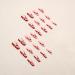 Justotry 24 Pcs Long False Nails with Pink Heart & Red French Design - Pretty Ballerina Stick on Nails for Women | Acrylic Coffin Fake Nails Medium with Glue for Nail Art - Buy Online on GoSupps.com