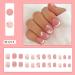 Buy French Tip Press-On Nails - Short Matte Square Acrylic Nails with Flower Designs Reusable Glue-On Nails for Women & Girls - Buy Online on GoSupps.com