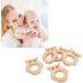 5Pcs Baby Teethers Owl Wooden Chewing Ring | Non-Toxic Robust DIY Jewelry Accessories & Baby Bite Stick - Buy Online on GoSupps.com