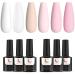 Gel Nail Polish 6 Colors Kit, TipsLuna Gel Polish 8.5ml for French Manicure, Gel Nail Kit of White, Beige, Pink Glitter UV LED Gel Nail Polish, Soak off Gel Polishes for Christmas, New Year - Yes, I do