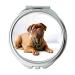 YENDOSTEEN Mirror makeup mirror Dog Dogue De Bordeaux Mastiff Bordeaux Burgundy0 Pocket Mirror portable mirror