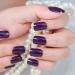 Elegant Purple Glossy Short Squoval Press On False Nails - Reusable Acrylic for Daily Office or Salon Manicure - Valentine's Day Nail Art Tips - 100ct - Buy Online on GoSupps.com