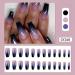 Shop Long Press on Nails - Purple & Black Gradient Coffin Style | Reusable Acrylic French False Nails for Women & Girls - Buy Online on GoSupps.com