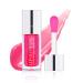 ZHISHUDL Plumping Lip Oil Lip Glow Oil Lip Gloss Oil Lip Stain Hydrating Non-sticky Big Brush Head Glitter Shine Clear Lip Oil Tinted for Lip Care and Dry Lips -015 Cherry Red