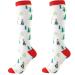 1 pair of compression stockings Christmas multi colorful patterned knee socks best for going through pregnant nurse edema