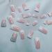 Buy French Tip Press on Nails - Medium Square Glossy Pink & White Duckbill Design - Reusable Rhinestone Fake Nails | Cute Duck Feet Full Cover Acrylics - Buy Online on GoSupps.com