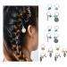 NA 14 Pieces Colorful Hair Rings Shiny Silver Hair Braid Accessories Coin Pearl Pendant Braid Ring Fashion Hair Jewelry for Women and Girls