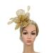 FRCOLOR Fascinator Feather Headband / Clip Party Wedding Royal Ascot Races Hair Accessories Headdress (Golden)