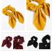 Satin Silk Scrunchies with Bunny Ear Bow - Elegant Hair Ties for Ponytails - Buy Online on GoSupps.com