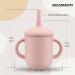 Mintlyfe Baby Trainer Cup (Pack of 2) BPA-Free Silicone Sippy Cup for Toddlers - 5 oz - Spill Proof with Handles, Lid, and Straw - Non-Slip - Blush & Ether - Buy Online on GoSupps.com