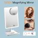Rechargeable Lighted Makeup Mirror with 96 LED Lights, 10X Magnification, Phone Holder, and 3 Color Lighting | Sensor Touch Dimmable, 360 Rotation - White - Buy Online on GoSupps.com