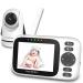 HelloBaby Video Baby Monitor with Camera and Audio Night Vision Pan 355 & Tilt 120 Without WiFi IPS HD Display 2-Way Audio VOX Mode 8 Languages and Lullabies HB6339