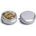 Round Foxes Reading Pill Box - 3 Compartment Medicine Organizer | Portable Decorative Metal Pill Case - Buy Online on GoSupps.com