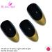 Bling Art Almond False Nails Fake Stiletto Gold Black Glossy 24 Long Tips Glue - Buy Online on GoSupps.com