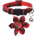 Lamphyface Christmas Cat Collar with Bandana & Bell | Adjustable Breakaway Safety Collar for Kitty Plaid Flower Design - Buy Online on GoSupps.com
