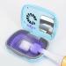 BY4U U V Toothbrush Covers Toothbrush travel case with U V Cleaning Light Rechargeable Portable Toothbrush Case with Holder for Household and Travelling or Business Trips - Blue